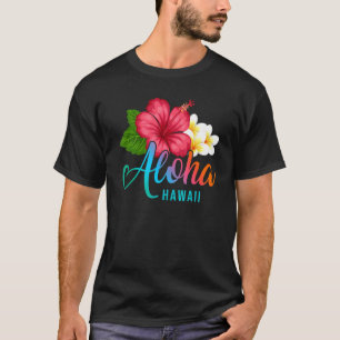 アロハバケーションウィズハワイアントロピカルハイビスカスフロロ Tシャツ