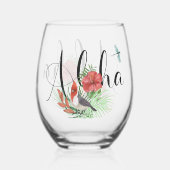 アロハバケーションリトリートキープサケ ステムなしワイングラス (裏面)