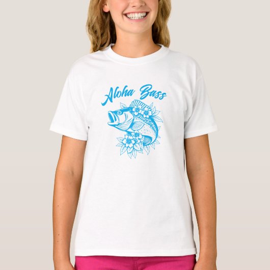 アロハバスフィッシャーマンスタイル ブルー Tシャツ (正面)
