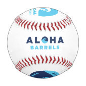 アロハバレル2色の円形ロゴ 野球ボール (裏面)