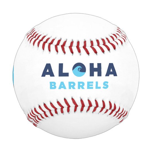 アロハバレル2色の円形ロゴ 野球ボール (正面)