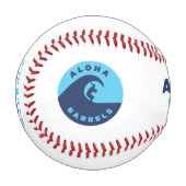 アロハバレル2色の円形ロゴ 野球ボール (正面左)