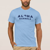 アロハバレルT型 – 積み上げ文字ダークブルー Tシャツ (正面)