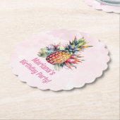 アロハパイナップルサマーバースデーパーティー ペーパーコースター (アングル)