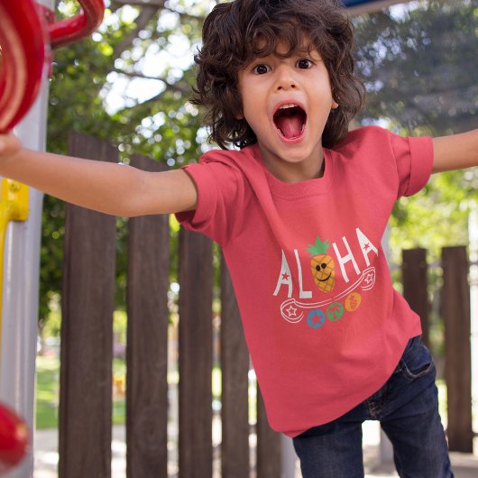 アロハパイナップルデザイン – キッズハンドルTAGLESS® T-Sh Tシャツ