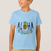 アロハパイナップルデザイン – キッズハンドルTAGLESS® T-Sh Tシャツ (正面)