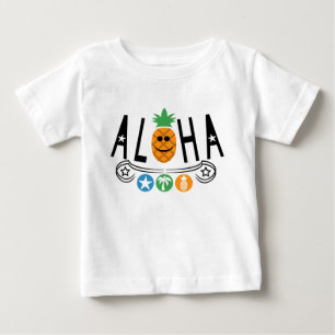 アロハパイナップルデザイン-ベビー素晴らしジャージーTシャツ ベビーTシャツ
