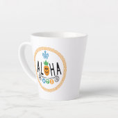 アロハパイナップルデザイン – 小ラテマグカップ カフェラテマグ (左アングル)