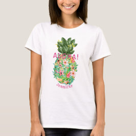 アロハパイナップルトロピカルフラワー名入れ Tシャツ