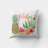 アロハパイナップルパームハイビスカス&トロピカルカクテル クッション (裏面)