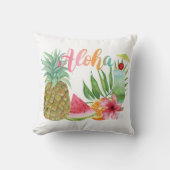 アロハパイナップルパームハイビスカス&トロピカルカクテル クッション (正面)