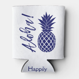 アロハパイナップルビーチパーティールアウ（ハワイ式宴会） |ネイビーホワイト 缶クーラー