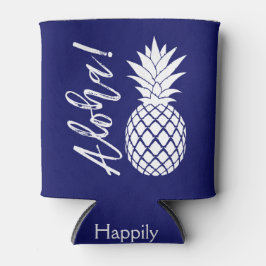 アロハパイナップルビーチパーティールアウ（ハワイ式宴会） |ネイビーホワイト 缶クーラー