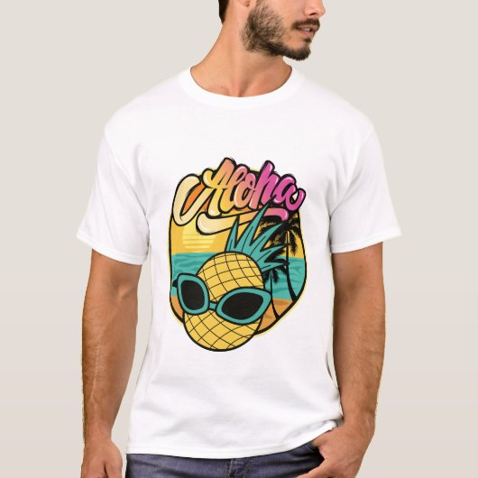 アロハパイナップルビーチ Tシャツ (正面)