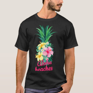 アロハパイナップルフラワー アロハハワイ ヴィンテージ Tシャツ