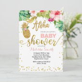 アロハパイナップルベビーシャワー招待状カード 招待状 (スタンド正面)