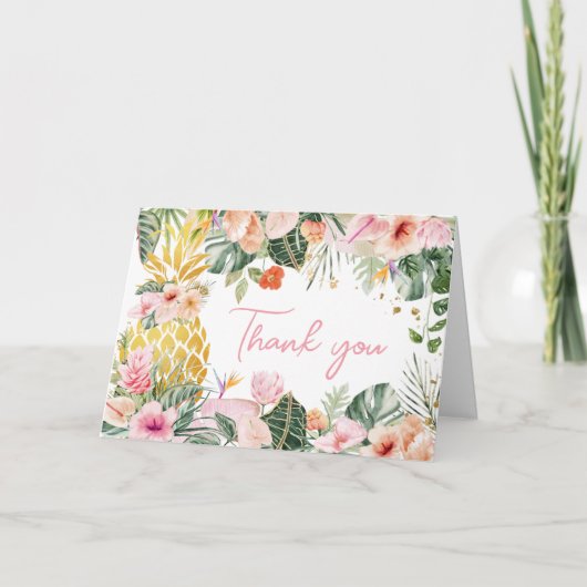 アロハパイナップルベビーシャワー サンキューカード (正面)