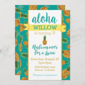 アロハパイナップルルアウ(ハワイ式宴会)誕生日招待状 招待状 (正面/裏面)