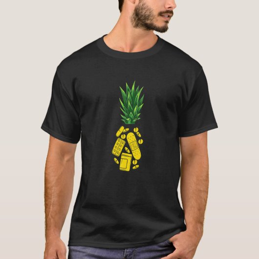 アロハパイナップル薬剤師物 Tシャツ (正面)
