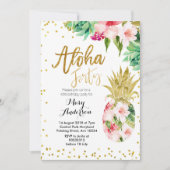 アロハパイナップル40th誕生日招待状 招待状 (正面)