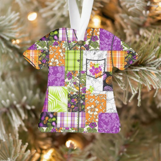 アロハパッチワークハワイアントロピカルアロハシャツ オーナメント (ツリー)