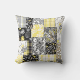 アロハパッチワークハワイアントロピカルプリント – ニュートラル アウトドアクッション