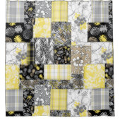 アロハパッチワークハワイアントロピカルプリント – ニュートラル シャワーカーテン (正面)