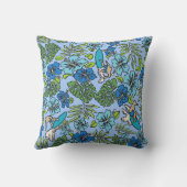 アロハパッチワークハワイアン熱帯プリント-ティール（緑がかった色） アウトドアクッション (裏面)