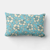 アロハパッチワークハワイアン熱帯プリント-ティール（緑がかった色） アウトドアクッション (裏面)