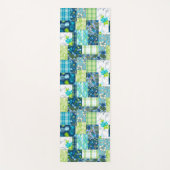 アロハパッチワークハワイアン熱帯プリント-ティール（緑がかった色） ヨガマット (正面)