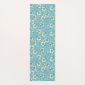 アロハパッチワークハワイアン熱帯プリント-ティール（緑がかった色） ヨガマット (裏面)