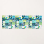 アロハパッチワークハワイアン熱帯プリント-ティール（緑がかった色） ヨガマット (正面(横))