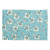 アロハパッチワークハワイアン熱帯プリント-ティール（緑がかった色） 枕カバー (裏面)