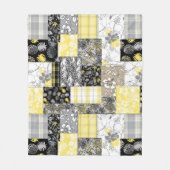 アロハパッチワークハワイアン熱帯プリント – ニュートラル フリースブランケット (正面)