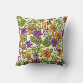 アロハパッチワークハワイアン熱帯プリント – バイオレット アウトドアクッション (裏面)
