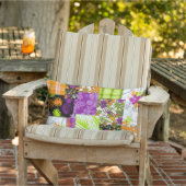 アロハパッチワークハワイアン熱帯プリント – バイオレット アウトドアクッション (椅子)