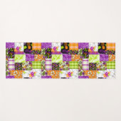 アロハパッチワークハワイアン熱帯プリント – バイオレット ヨガマット (正面(横))