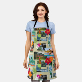 アロハパラダイスハワイアンヴィンテージはがき エプロン