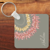 アロハパーソナライズされたと共に歩き回るラッレイ キーホルダー (正面)