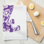 アロハパープルドキシードシュント キッチンタオル (四つ折り)