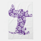 アロハパープルドキシードシュント キッチンタオル (縦)