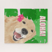 アロハパーム葉ズゴールデンレトリエバージグソーパズル ジグソーパズル (横)