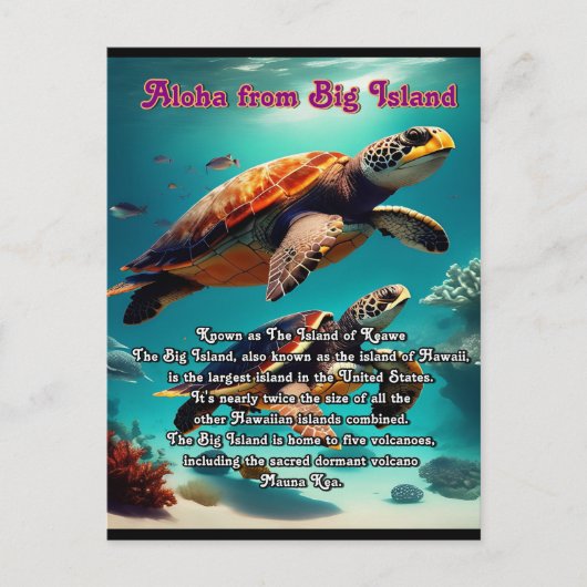 アロハビッグアイランドハワイ ポストカード (正面)