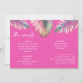 アロハビーチのブライズメイドパーティーと行程 招待状 (裏面)