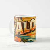 アロハビーチの夕日アイランド  コーヒーマグカップ (正面左)