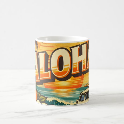 アロハビーチの夕日アイランド  コーヒーマグカップ (中央)