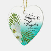 アロハビーチの熱帯花の写真 セラミックオーナメント (左)