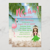 アロハビーチガールズルアウ（ハワイ式宴会）バースデーパーティー招待状 招待状 (正面/裏面)