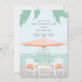 アロハビーチピンクターコイズベビーシャワー招待状 招待状 (正面)