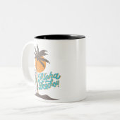 アロハビーチフラガールハワイハワイアンレトロ ツートーンマグカップ (正面左)